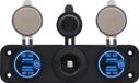 ProRide Chargeur USB de voiture 12V 2 Ports - QC3.0 - Voltmètre et prise allume-cigare 12V/24V - Triple encastrable