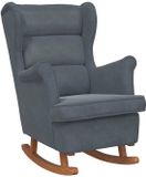 vidaXL - Schommelstoel - met kussen - Donkergrijs - 92 x 71 x 100 cm - Multiplex