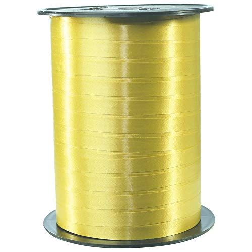 Clairefontaine 601775C spoel geschenklint glad (500 m x 7 mm, ideaal voor knutselprojecten en geschenken) 1 stuk goud