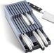 Bol 40cm Bloc à couteaux professionnel - Design paysager avec support universel à deux niveaux pour grands couteaux de cuisine - Gris