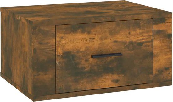 vidaXL Nachtkastje wandgemonteerd 50x36x25 cm gerookt eikenkleurig