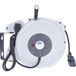 as - Schwabe Enrouleur de câble automatique 18 m, rotatif 180° | montage mural ou plafond, amovible pour usage mobile, 230 V 16 A, IP44 extérieur