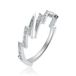 LGT JWLS Lookinggoodtoday Verstelbare Koperen Ring met Zilveren Coating - Bliksemvorm met Zirkonia Steentjes