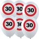 Merkloos / Sans marque Espa Nv Verjaardagfeest leeftijd ballon - 30 jaar - 12x stuks - thema leeftijd stopbord