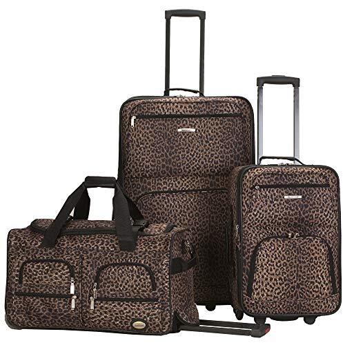 Rockland Vara Softside bagage set 3-delig, luipaard, 3-Piece Set (20/22/28), Vara Softside bagage set 3-delig