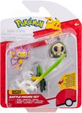 Jazwares Pokémon - Battle Figure 3 Pack Duskull with Stand, Aipom, Sirfetch'd