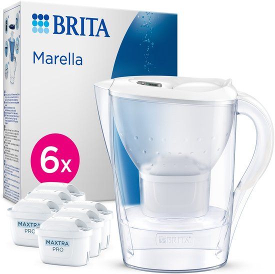 BRITA Marella Cool White Waterfilterkan (2.4L) + 6 MAXTRA PRO Filters