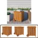 vidaXL Tuinbox met wieltjes 60x50x58 cm massief acaciahout