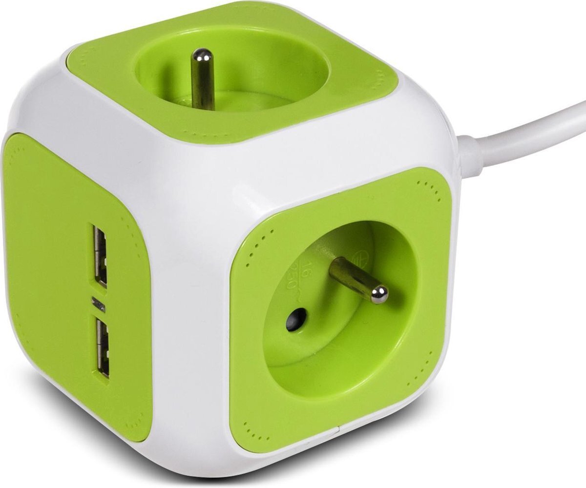 GreenBlue MagicCube 4x stopcontacten 2x USB-aansluiting 1.4m