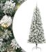 vidaXL Kunstmatige Hinged Kerstboom 300 LED's Groen en Wit 210 cm