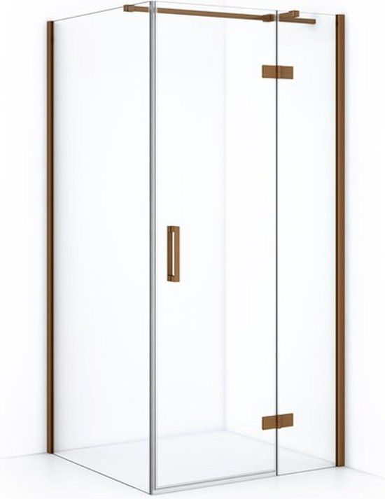 Maxaro Diamond Douchecabine 90x90cm Helder Glas Koper Draaideur