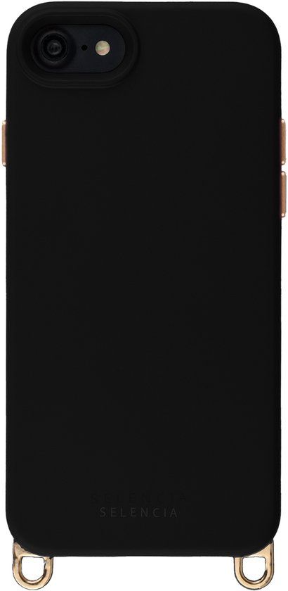 Selencia Rivièra MagSafe Backcover met afneembare haakjes voor de Apple iPhone SE (2022 / 2020) / 8 / 7 - Velvet Black
