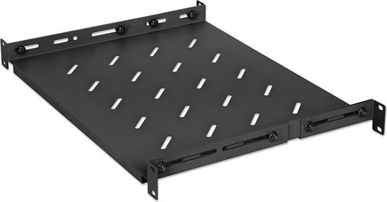 Intellinet 19" plank met variabele rails voor permanente installatie - Zwart