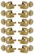 Grover 505G12 Mini Roto-Grip Locking Rotomatics - Têtes de mécanique pour guitare 12 cordes, 6 + 6 - Doré