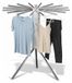 Étendage pliable 16 barres à linge blanc et argent