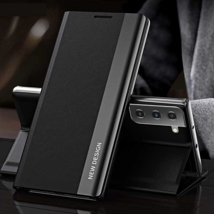 NEW DESIGN NEW DESIGN Samsung S21 Plus Magnetische Flip Case - Luxe Hoesje Cover Zwart