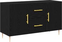 vidaXL Dressoir Zwart Eiken 100 x 36 x 60 cm