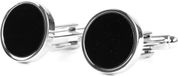 Profuomo Manchetknopen Heren Zwart Onyx Steen Zilver Rond