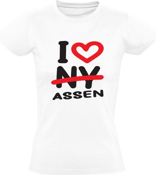 Dames Assen T-shirt - Wit - 5XL
