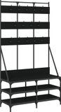 vidaXL Kledingrek met schoenenrek 100x40x184 cm zwart