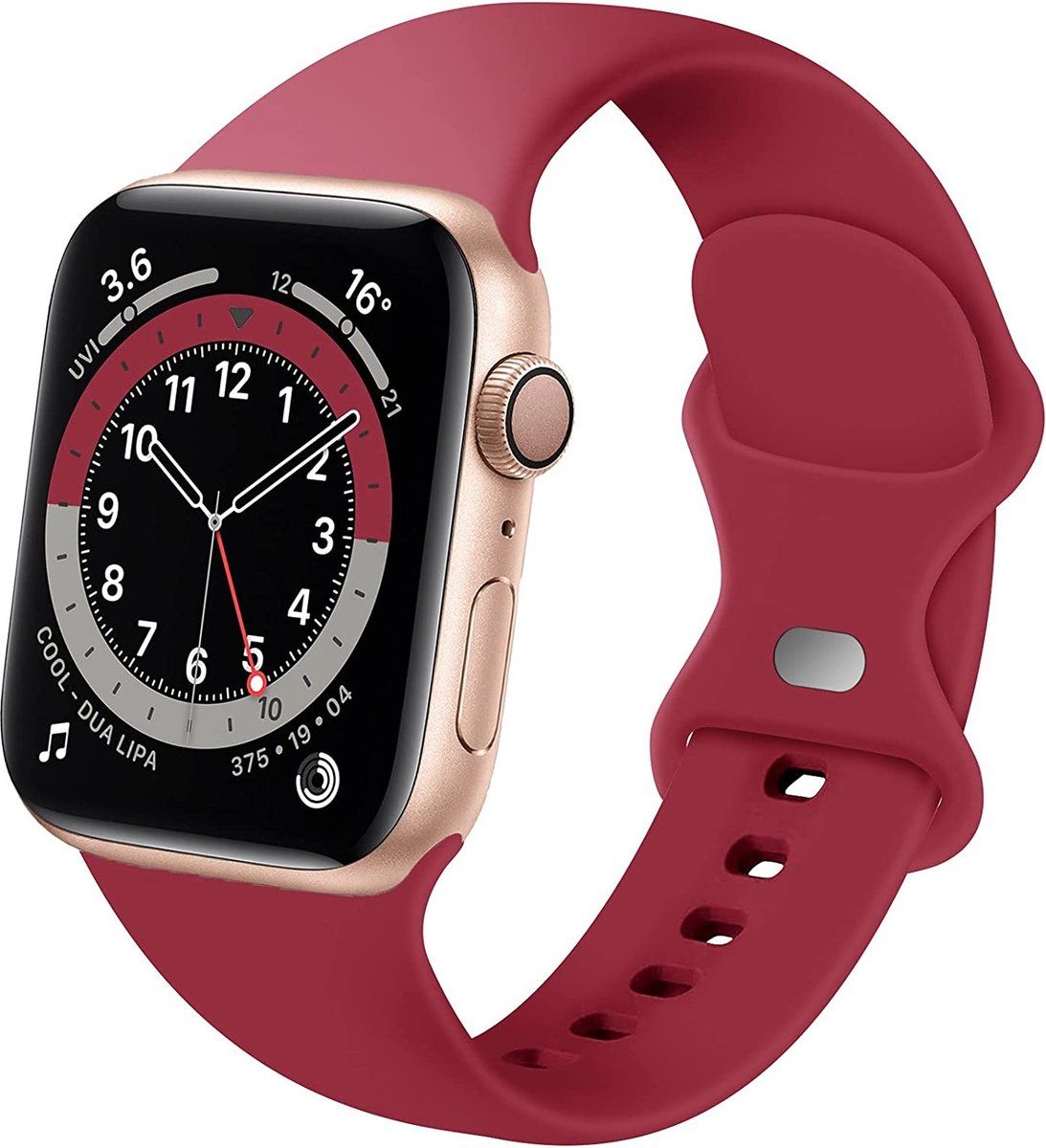 Strap-it siliconen bandje - bordeaux - 38/40/41mm - Apple Watch