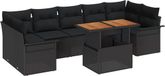 vidaXL Tuinset, 8-delig, noir
