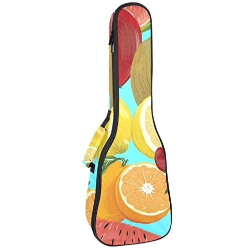 Mersov Tenor Ukulele Gigbag Waterdichte Ukelele Case Gewatteerde Rugzak, Geweldig voor Sopraan Concert (21/23/24") Watermeloen Oranje Citroen Aardbei