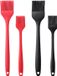 Merkloos Set van 4 siliconen rijgborstels, olieborstels, hittebestendige borstelset, perfect voor barbecuesaus, barbecue, botergrill, bakken, keuken, koken, BPA-vrij en vaatwasmachinebestendig