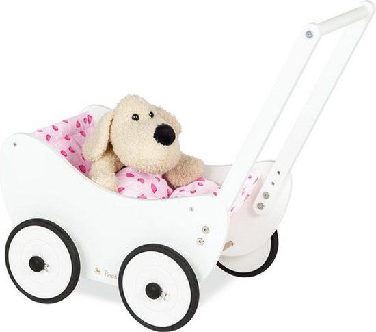 Pinolino Kinderträume Pinolino Houten Poppenwagen "Trixi" - Wit - Hoogte duwstang 53 cm