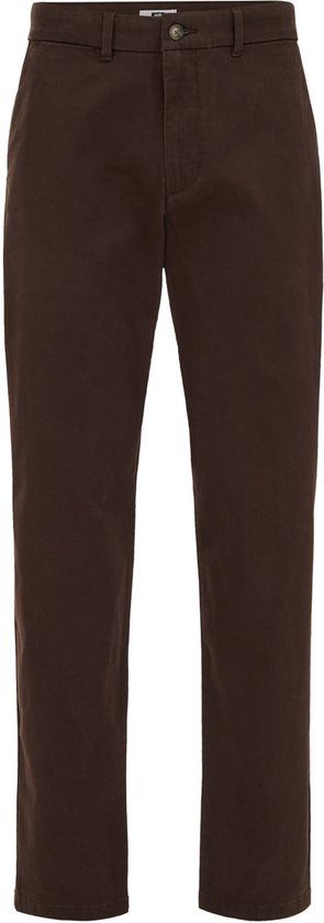 WE Fashion Heren regular fit chino donkerbruin