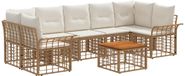vidaXL - Buiten - bank - set - 8 - st - Natuurlijk - en - Crème - Wit - poly - rattan