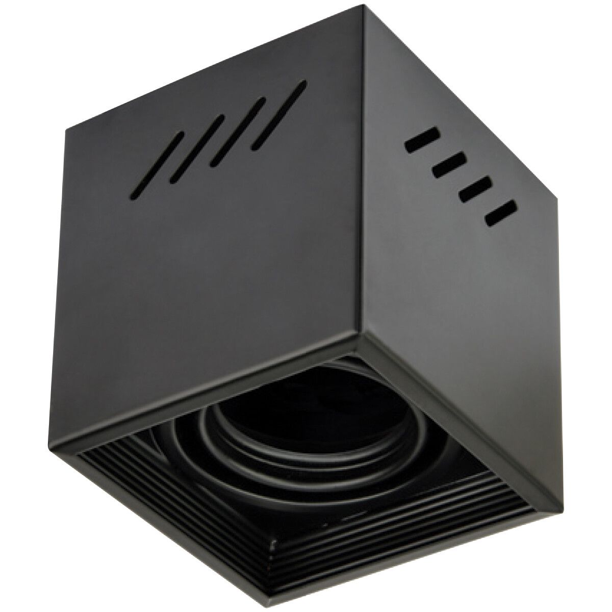 BES LED Opbouwspot GU10 Frino Vierkant Mat Zwart Aluminium Kantelbaar 92mm