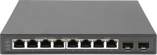 Digitus DN-80067 - 8-Port Gigabit Ethernet Switch - Black