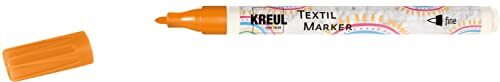 Kreul 90661 - textielmarker fijn, oranje, met ongevoelige vezelpunt, lijndikte ca. 1 tot 2 mm, textielstift voor lichte stoffen en textiel, wasbestendig na fixatie