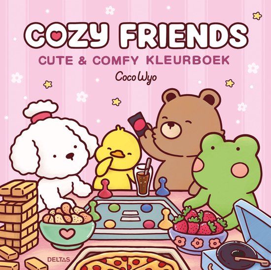 Merkloos / Sans marque Deltas Cozy Colorino - Kleurboek - 45 handgetekende platen