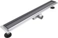 FortiFura Galeria douchegoot - 160cm - tegelrooster - vloerflens - PVD - geborsteld gunmetal (antraciet)