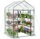 VEVOR Kas 137x137x196 cm, Foliekas, Tomatenkas, Tomatenkas met PVC-Hoes, 2 Verdiepingen, 10 Schappen, Roldeur met Ritssluiting, Buitenkas