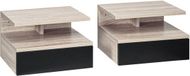 Homcom Table de chevet - Panneau de particules classe E1 - 35x32x22,5 cm - Noir, Chêne