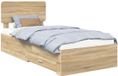 vidaXL Bedframe met lade Sonoma Eik 90 x 190 cm Bewerkt hout
