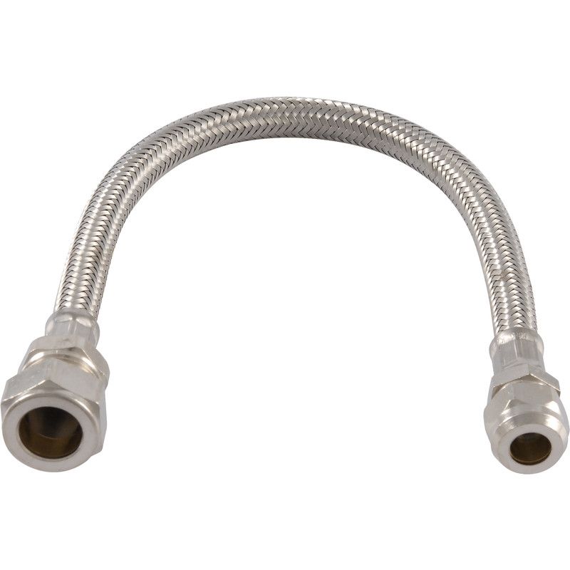 BPE RVS flexibele slang 35cm 2x knel 15x10