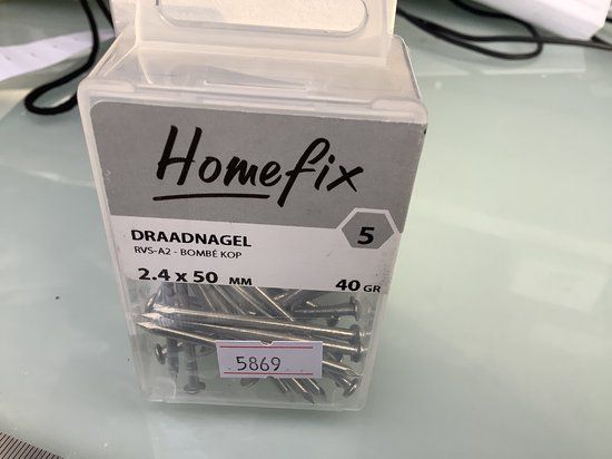 Homefix Draadnagel RVS-A2 Bolkop 2.4x50 mm