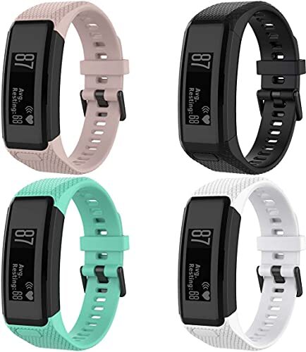 Chainfo compatibel met Garmin Vivosmart HR Watch Strap, Soft Silicone Replacement Watchband (4-Pack I)