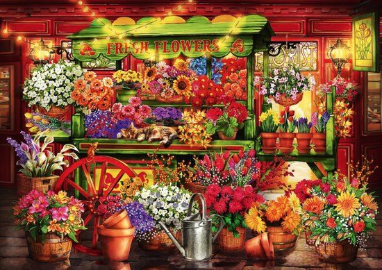 Bluebird Puzzle Bluebird Flower Market Stall Puzzle - 1000 Pieces