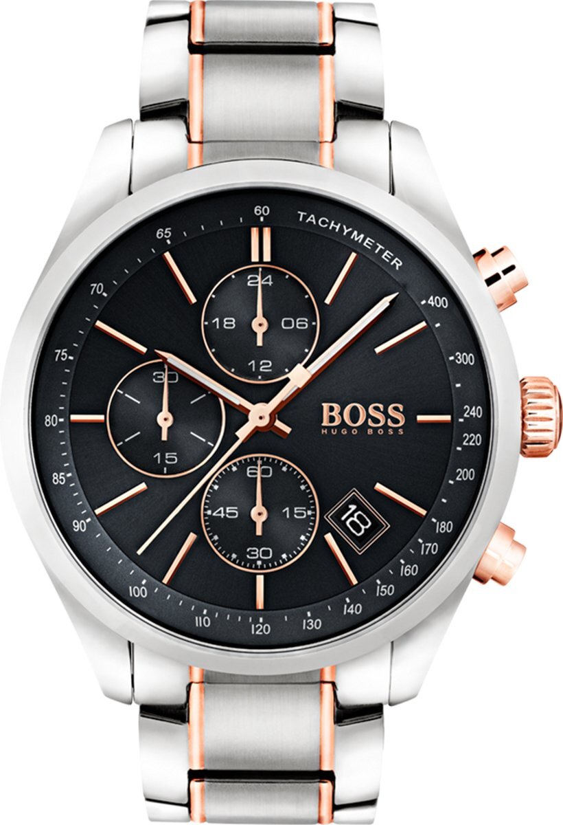 Hugo Boss HB1513473 Grand Prix Horloge - Staal - Zilverkleurig - Ã˜44 mm