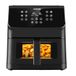 COSORI Airfryer met venster 6,2 l, friteuse zonder olie, 1700 W, instelbare temperatuur 77-205 °C, 12 modi, shake-herinnering