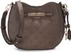 GUESS Carmella Crossbody Bucket Bag Taupe Logo