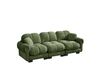 OKWISH Zitbank 260 x 86 x 90 cm - 3-Zits Cloud Sofa Met Gestikt Design En 2 Sierkussens - Voor Woonkamer - Chenille - Groen