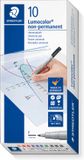 STAEDTLER Lumocolor F non-permanent - kartonnen etui 10 st/ 6 kleuren
