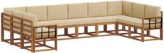 vidaXL - Hoek loungeset - 10 zitplaatsen - Natuurlijk en beige - Acacia hout