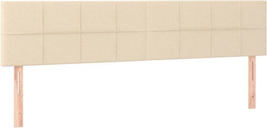 vidaXL Hoofdborden 200x5x78/88 cm stof crèmekleurig